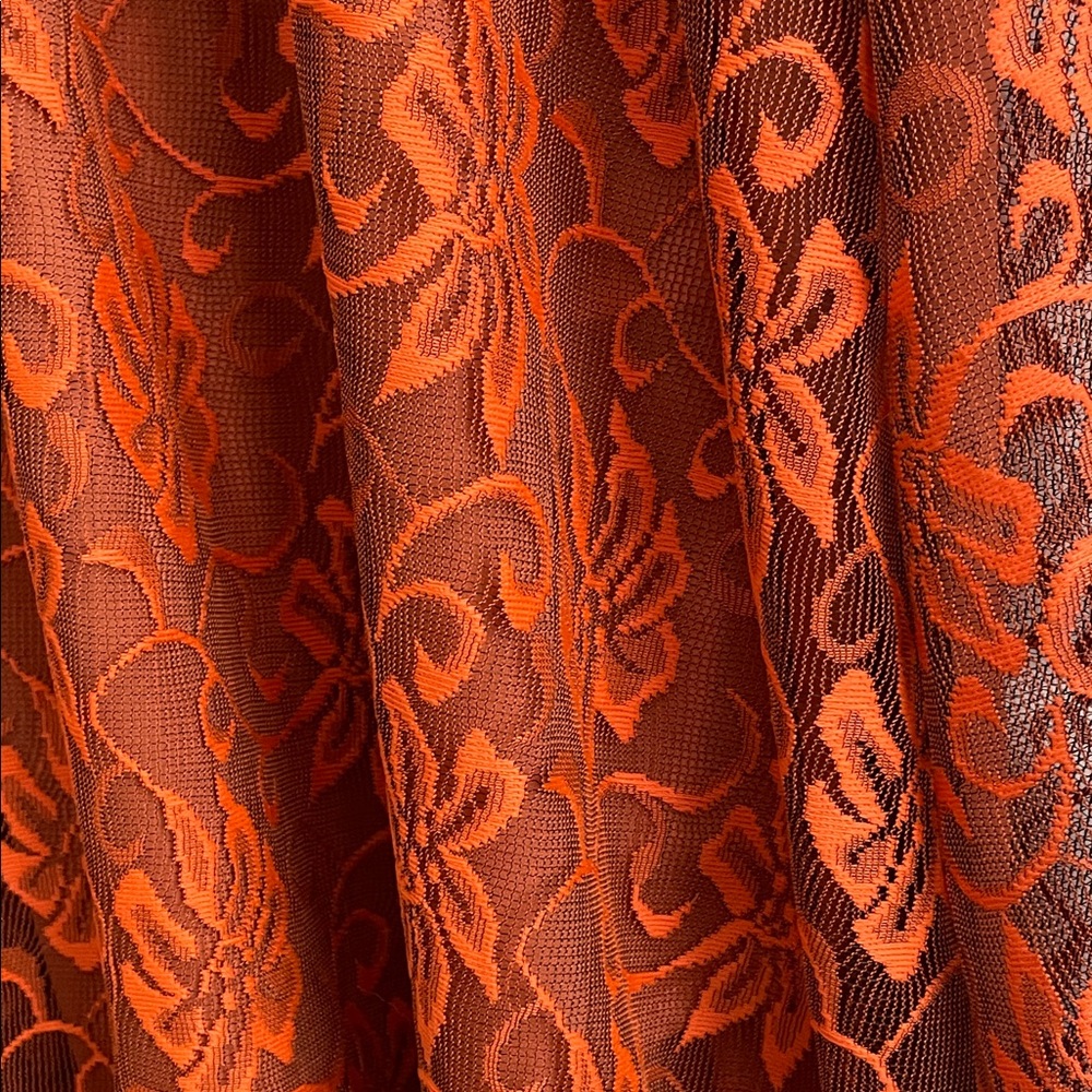 2 for $20 LuLaRoe Lucy Orange Lace Floral maxi Skirt elastic waistband lined - Picture 7 of 7